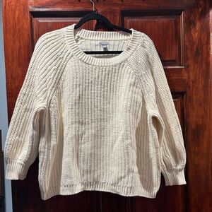 Aerie Cream Crew Neck Sweater
